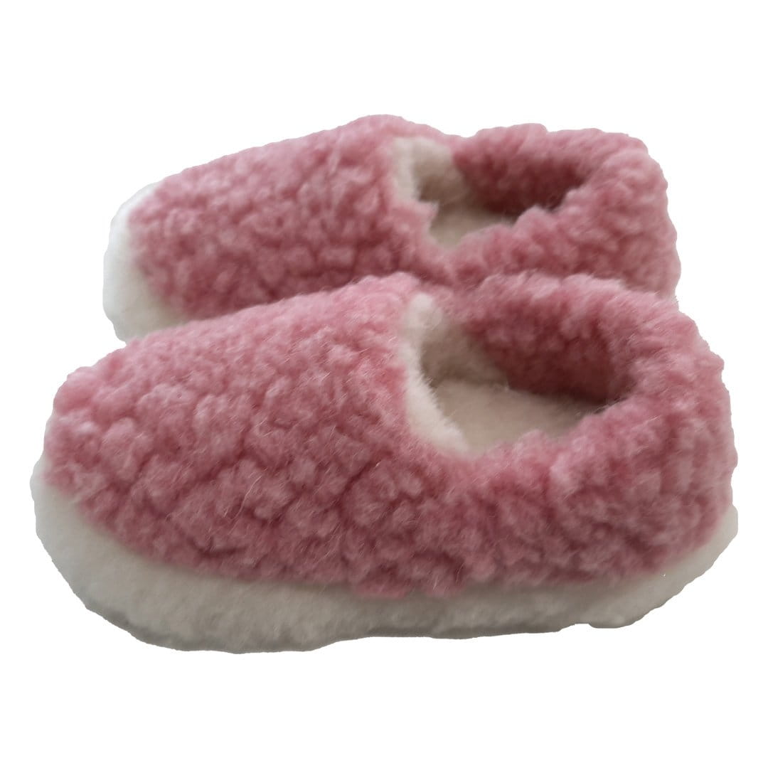 Kapcie Wełniane Całe Różowe Dziecięce