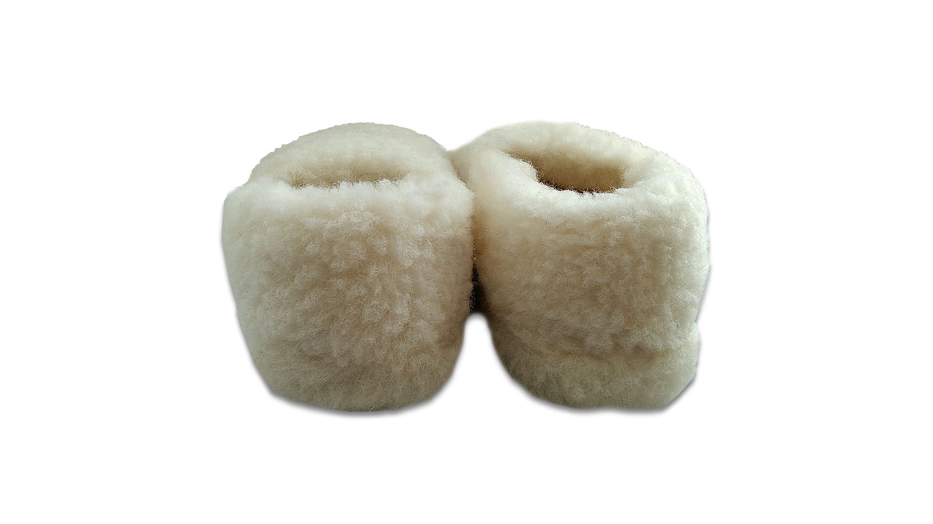 Kapcie Wełniane Całe Ecru - obrazek 4