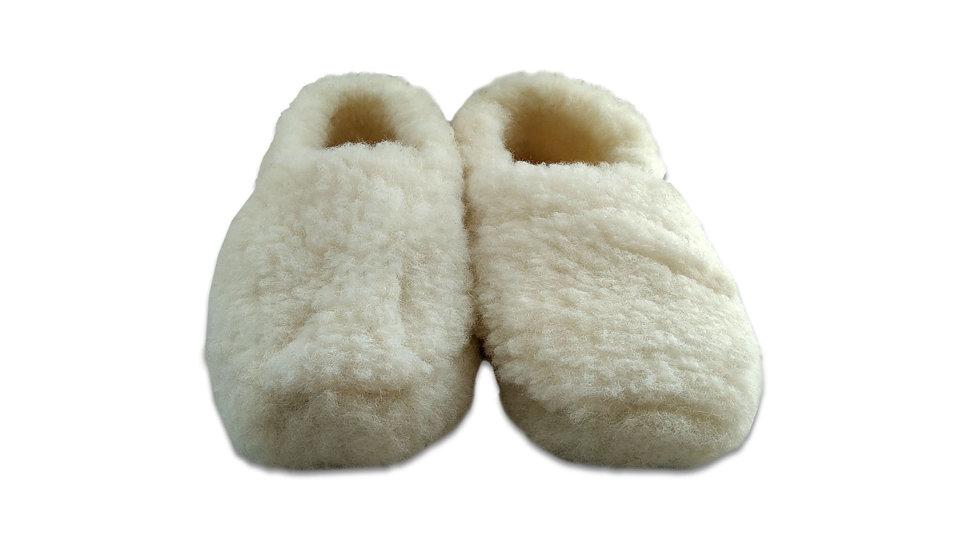 Kapcie Wełniane Całe Ecru - obrazek 3