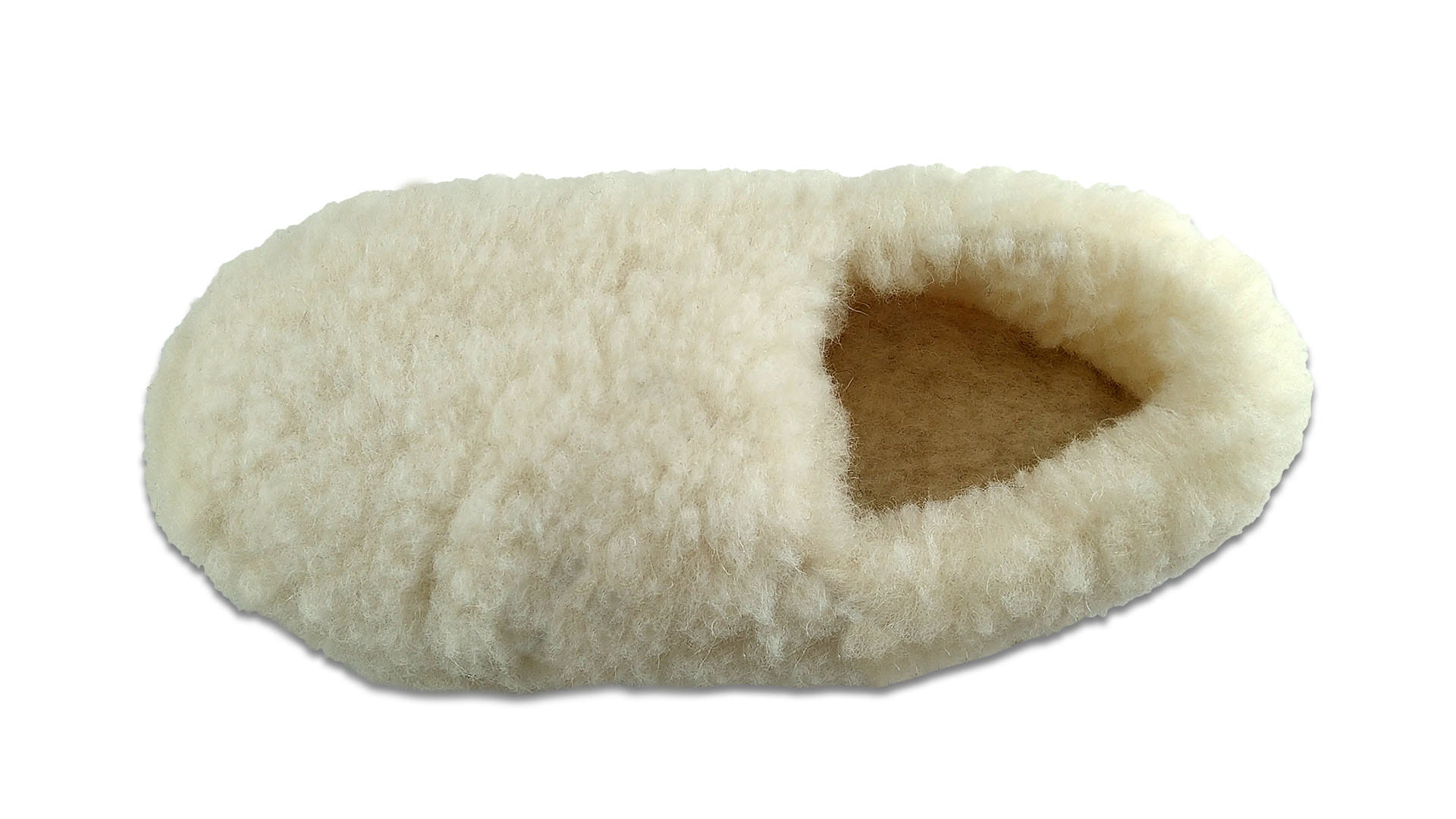 Kapcie Wełniane Całe Ecru - obrazek 5